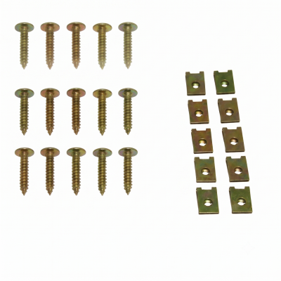 Vis avec agrafe adaptable M5x15 pour carrosserie - Sachet de 10 pièces * Prix spécial !