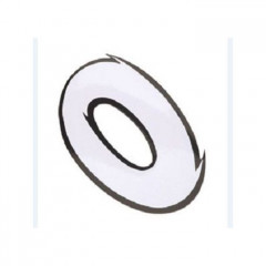 AUTOCOLLANT BLANC NUMERO 0 DE HAUTEUR 9cm