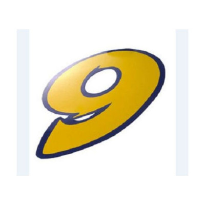 AUTOCOLLANT JAUNE NUMERO 9 HAUTEUR 9cm