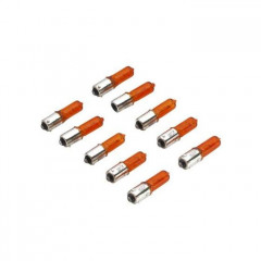 AMPOULE LAMPE DE CLIGNOTANT 12V 21W NORME H21 CULOT BAY9S TEMOIN ERGOTS DECALES 120° EN ORANGE (BOITE DE 10)