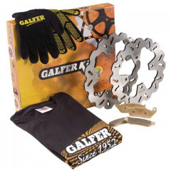DISQUE AVANT ET ARRIERE DIAMETRE 240mm ET 267mm AVEC PLAQUETTES DE FREIN GALFER KIT POUR MBK SKYCRUISER 125cc / YAMAHA X-MAX 125cc