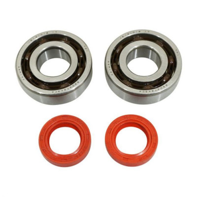 ROULEMENT D'EMBIELLAGE + JOINT SCOOT P2R ADAPTABLE PEUGEOT 50 LUDIX, SPEEDFIGHT 3, JET FORCE, KISBEE-DJANGO 2T (KIT 6204 TPI POLYAMIDE C4-JOINT RACING ROUGE)
