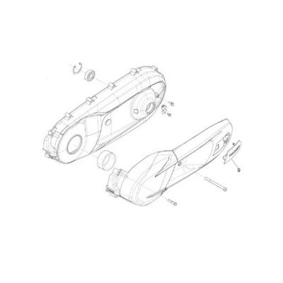 Logo couvercle carter transmission origine piaggio beverly 350