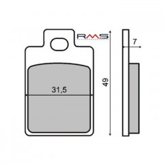PAIRE DE PLAQUETTE RMS POUR PIAGGIO 50cc A 150cc