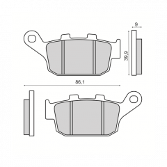Plaquette de frein organique Honda X-ADV 750 - CBR 250 300 R - CB F 500 650 - CBR 650 F - NC 750 D INTEGRA - KLE VERSYS EFF-EGF - Z900 A2 DJF - SFV GLADIUS 650