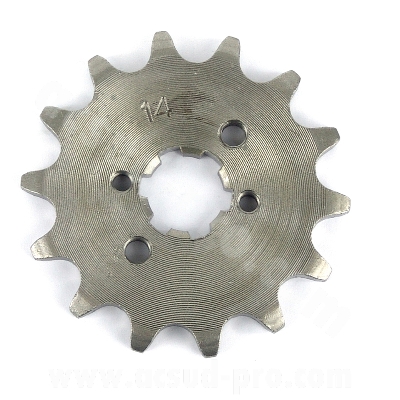 Pignon 50 adaptable 14 dents 420 Derbi Senda Euro 2 + Euro 3, GPR, Gilera 50 SMT, RCR