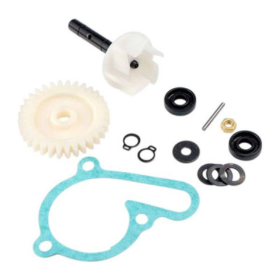 Mécanisme pompe à eau adaptable kit réparation pour Derbi 50 Senda 2006+, GPR 2006+, Aprilia 50 RS 2006+, Gilera 50 SMT, RCR 2006+ (moteur Piaggio Euro 3)