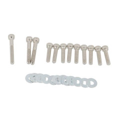 Kit de vis BTR adaptable pour couvercle de transmission - 12 pièces - chrome - MBK Booster / Yamaha BWS / Stunt / Slider 50CC