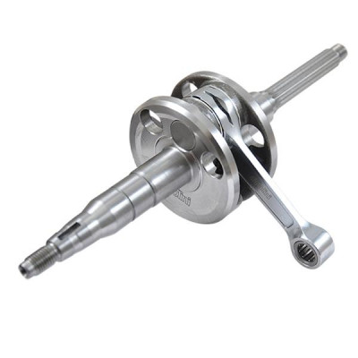 Vilebrequin POLINI Renforcé pour moteur Minarelli vertical, axe 10 mm, compatible avec MBK 50 Booster, Yamaha BWs 50cc 2T
