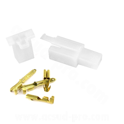 Connecteur électrique plastique adaptable 2 fiches mâle/femelle