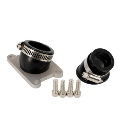 Pipe d'admission adaptable avec 2 manchons de 24 et 32mm orientable 360° pour moteur AM6, MBK, Yamaha, Beta, Sherco 50cc 2T * Prix spécial !