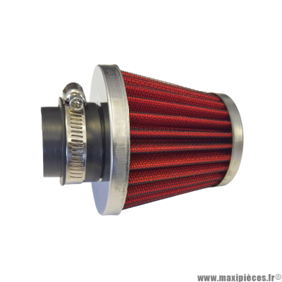 Filtre à air adaptable Ø 28/35mm cornet droit chromé pour carburateur Dellorto PHVA/PHBN/PHBG (12/16/17,5/19/21) et Gurtner, compatible moto, scooter, cyclomoteur, quad et autres * Prix spécial !