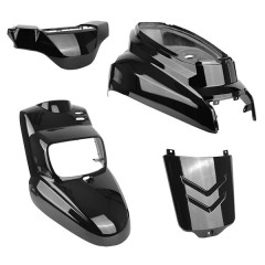 Kit carrosserie adaptable noir version 2 (4 pièces) pour scooter MBK 50 Booster et Yamaha 50 BWS (2004+) * Prix spécial !