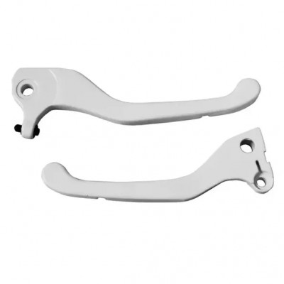 Paire de leviers de frein blanc 4VV-H3922-10 + 4SB-H3912-00 pour scooter MBK 50 Booster 1999-2003 et Yamaha 50 BWS 1999-2003