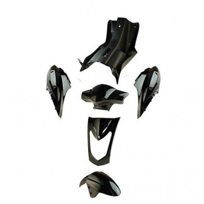 Kit carrosserie carénage noir brillant 6 pièces Kymco Agility 50