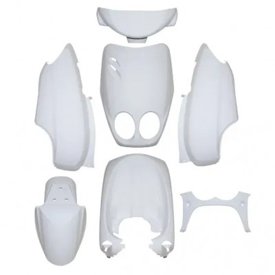 Kit carrosserie blanc 7 pièces pour MBK Ovetto 2002-2007 et Yamaha Neos 2002-2007