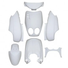 Kit carrosserie blanc 7 pièces pour MBK Ovetto 2002-2007 et Yamaha Neos 2002-2007