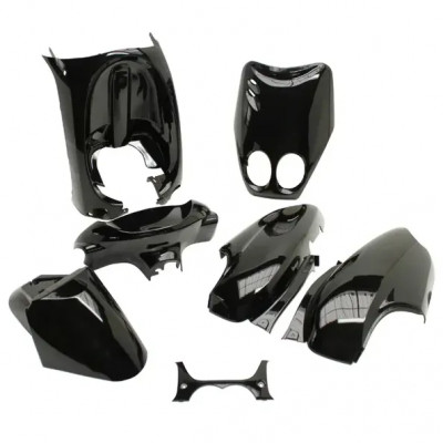 Kit carrosserie noir 7 pièces MBK Ovetto 2002-2007 / Yamaha Neos 2002-2007