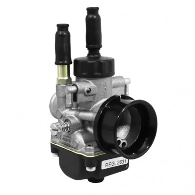 Carburateur Dellorto PHBG 19 DS REF 2631 pour scooter cyclomoteur 50 à boîte, montage sur pipe souple