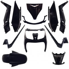 Kit carrosserie noir brillant 10 pièces P2R pour maxi scooter XMAX 125-250 et SKYCRUISER 125-250 2006-2009