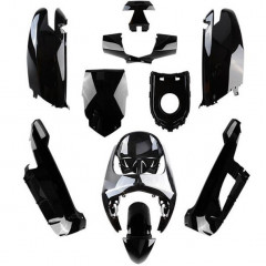 Kit carrosserie noir brillant 10 pièces pour scooter Peugeot Vivacity