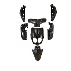 Kit carrosserie noir brillant 7 pièces MBK 50 Ovetto / Yamaha 50 Neos 2008-2010