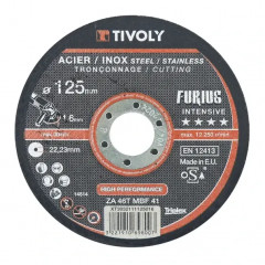 Disque meuleuse A tronçonner acier et inox diamètre 125 épaisseur 1,6 mm