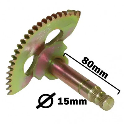 Axe kick 80mm 15mm 32 cannelures adaptable pour scooter 50cc