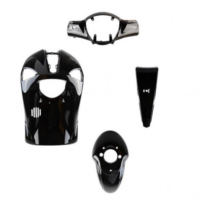 Kit carénage noir brillant 4 pièces Piaggio Liberty 50 / 125 / 150 / 200cc 2004-2014