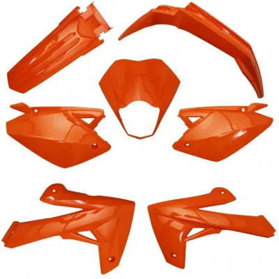 Kit carrosserie 7 pièces orange brillant Rieju 50 MRT 2009+2021, MRT Enduro 2009+2021, MRT Pro 2009+2021, MRT SM 2009+2021