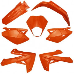 Kit carrosserie 7 pièces orange brillant Rieju 50 MRT 2009+2021, MRT Enduro 2009+2021, MRT Pro 2009+2021, MRT SM 2009+2021