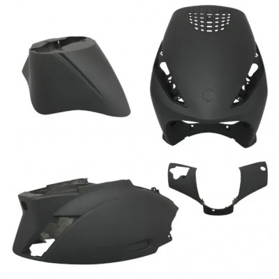 Kit carrosserie noir mat 4 pièces Piaggio Zip 50 2000>