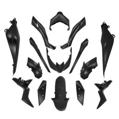 Kit carrosserie noir mat 15 pièces Yamaha XMAX 125CC 2018-2022 / XMAX 300CC 2017-2022 / XMAX 400CC 2018-2020