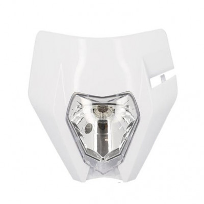 Plaque phare Marque Tête de fourche moto universel type KTM blanc
