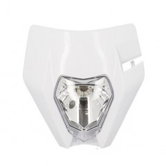 Plaque phare Marque Tête de fourche moto universel type KTM blanc