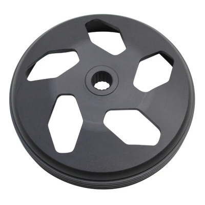 Tambour d'embrayage adaptable noir diamètre 107 pour MBK 50 Booster, Nitro, Ovetto, Yamaha 50 BWS, Aerox, Neos, Aprilia 50 SR, Malaguti 50 F12.