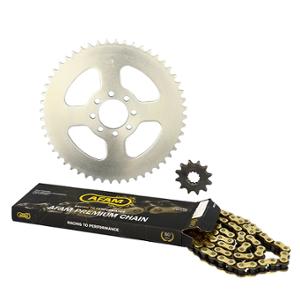 Kit chaîne Afam 420 12x52 Démultiplication d'origine MBK X-Limit 1997-2002