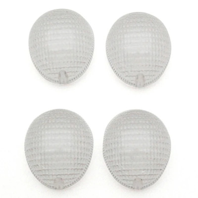 Cabochon de clignotant adaptable transparent AV+AR pour Peugeot 50 Ludix, TKR Furious, XP6 (x4)