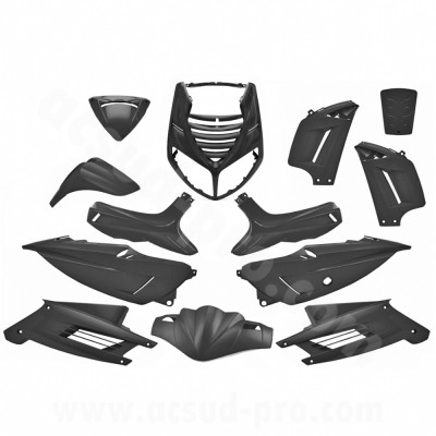 Kit carrosserie adaptable noir métal 13 pièces pour Peugeot Speedfight 2