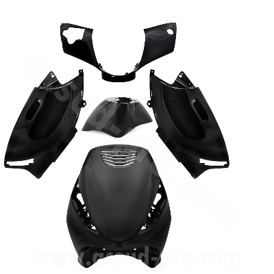 Kit carrosserie adaptable noir 5 pièces pour Piaggio Zip 50 2T à partir de 2000