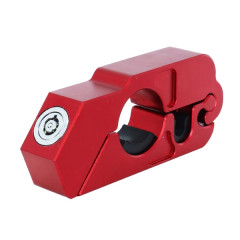 Antivol bloque levier adaptable avec poignée rouge pour scooter, moto, cyclomoteur, mob, quad