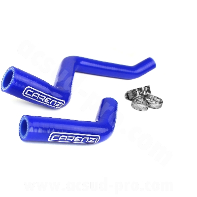 Durite d'eau silicone Carenzi bleu - Kit de durites de refroidissement d'eau pour Derbi Euro 3 (livré avec colliers INOX)