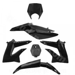 Kit carrosserie adaptable noir (6 pièces) pour Derbi Senda DRD Xtreme 50 2011-2017