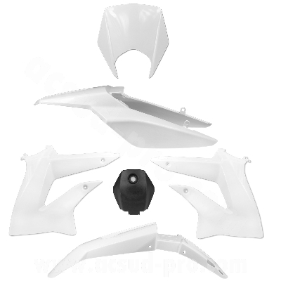 Kit carrosserie adaptable blanc 6 pièces Derbi Senda DRD Xtreme 2010-2015