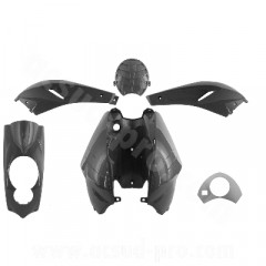 Kit carrosserie adaptable noir pour Peugeot Ludix (compteur rond) (5 pièces)