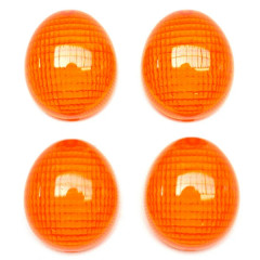 Cabochon de clignotant orange avant et arrière adaptable AV+AR pour Peugeot 50 Ludix, TKR Furious, XP6 (x4)