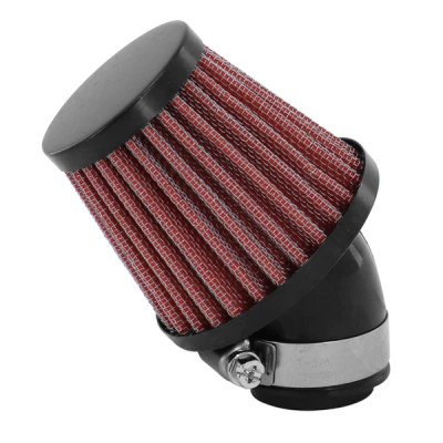 Filtre à air adaptable XL Noir-Rouge fixation coudée 45° diamètre 35-28