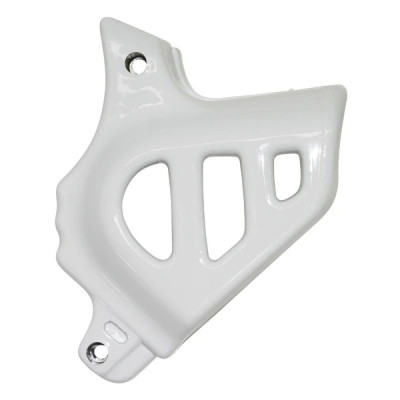 Cache pignon adaptable blanc 50 à boîte Minarelli AM6, compatibilité avec MBK 50 X-Power, Yamaha 50 TZR, DTR Peugeot 50 XPS, Rieju 50 RS1, Beta 50 RR, Aprilia 50 RS