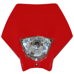 Plaque phare adaptable rouge pour moto 50 à boite