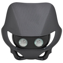Plaque phare adaptable halogène 2x20W pour moto 50 à boite (carbone)